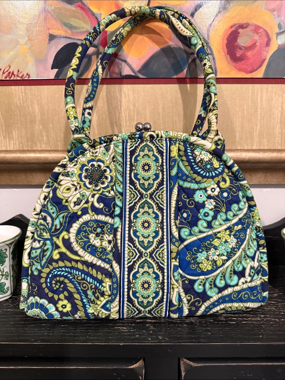 Vera Bradley Eloise satchel in retired Rhythm & Blues Pattern NWOT